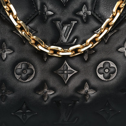 Louis Vuitton Lambskin Embossed Monogram Speedy 22 Bandouliere Black 7 of 13