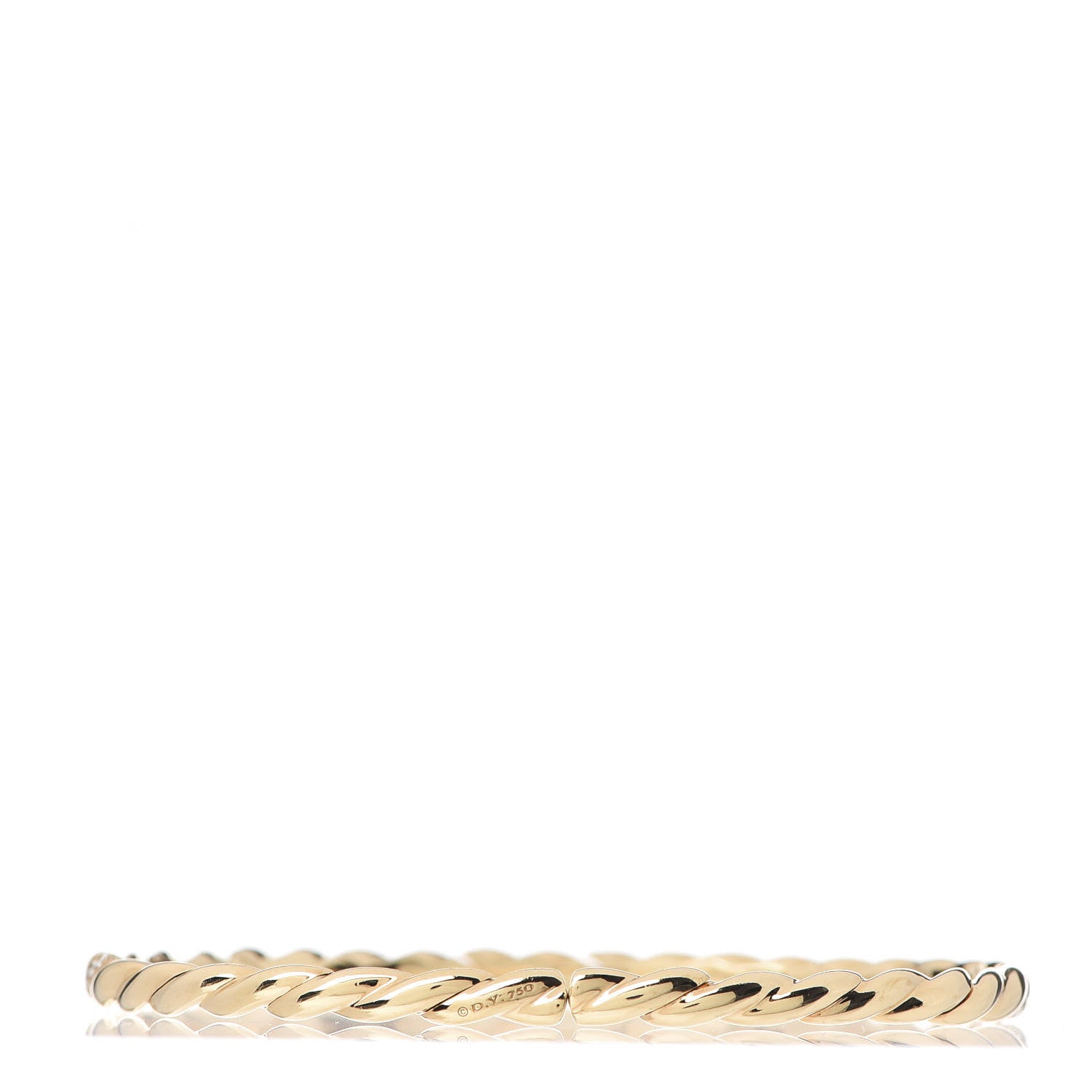 David Yurman 18K Yellow Gold Diamond 3.5mm Paveflex Single Row Bracelet 3 of 5