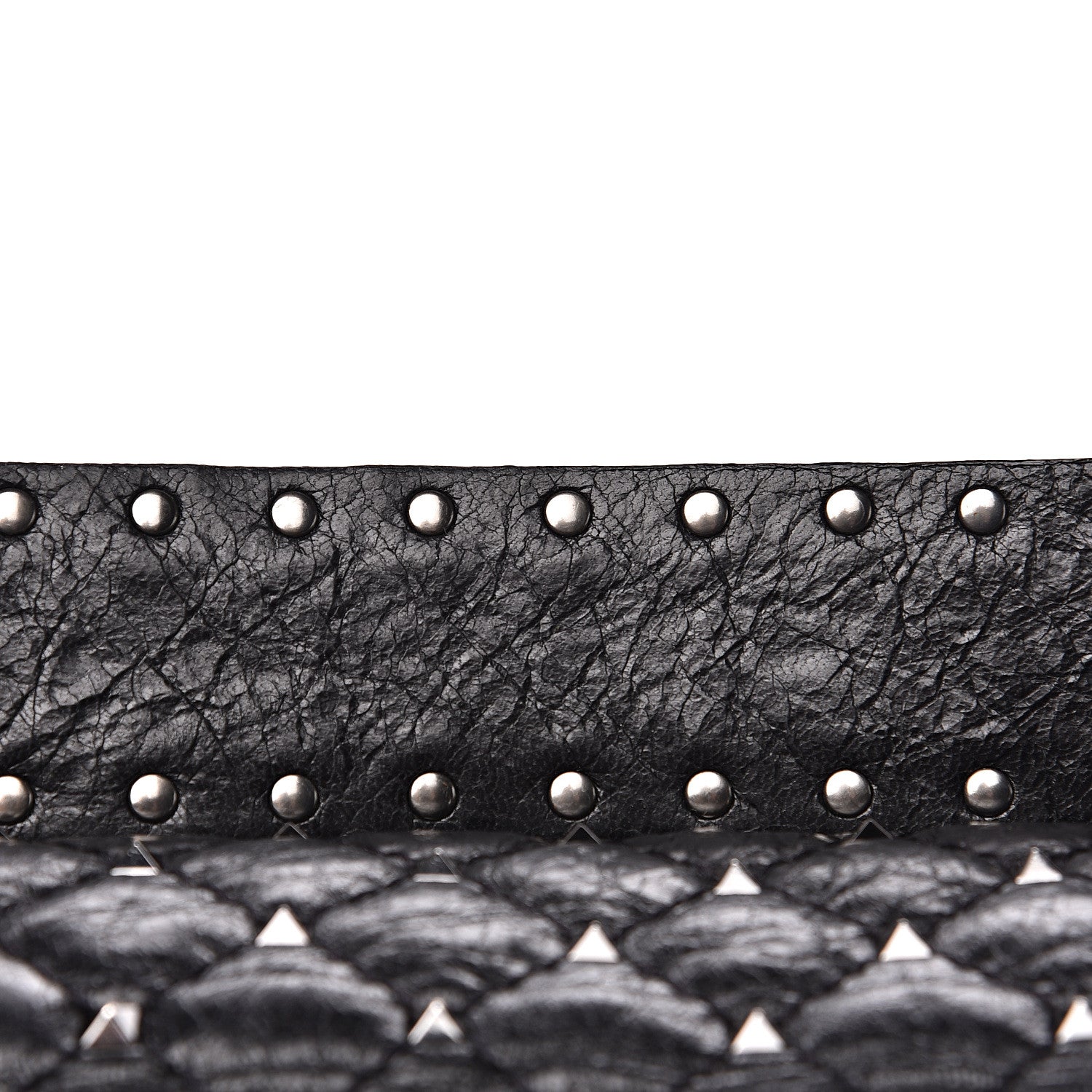Valentino Garavani Craquele Nappa Large Rockstud Spike Shoulder Bag Black 8 of 10