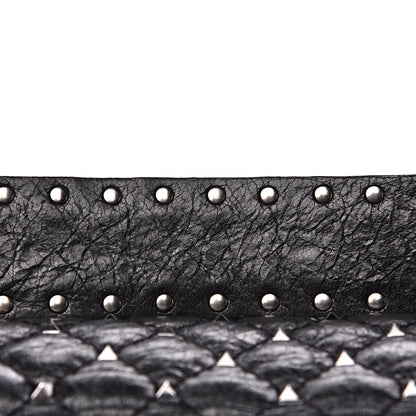 Valentino Garavani Craquele Nappa Large Rockstud Spike Shoulder Bag Black 8 of 10