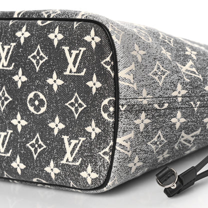 Louis Vuitton Denim Monogram Jacquard Neverfull MM Grey 8 of 8