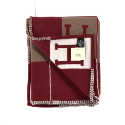 Hermes Wool Cashmere Avalon Blanket Ecru Rouge H 3 of 3