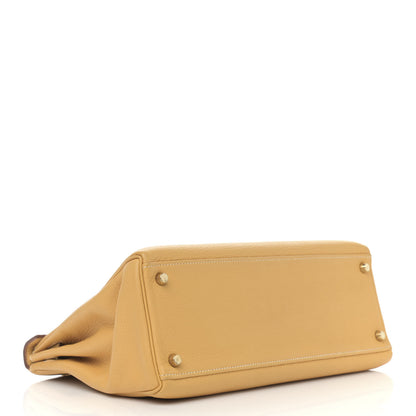 Hermes Taurillon Clemence Kelly Retourne 32 Sable 4 of 19