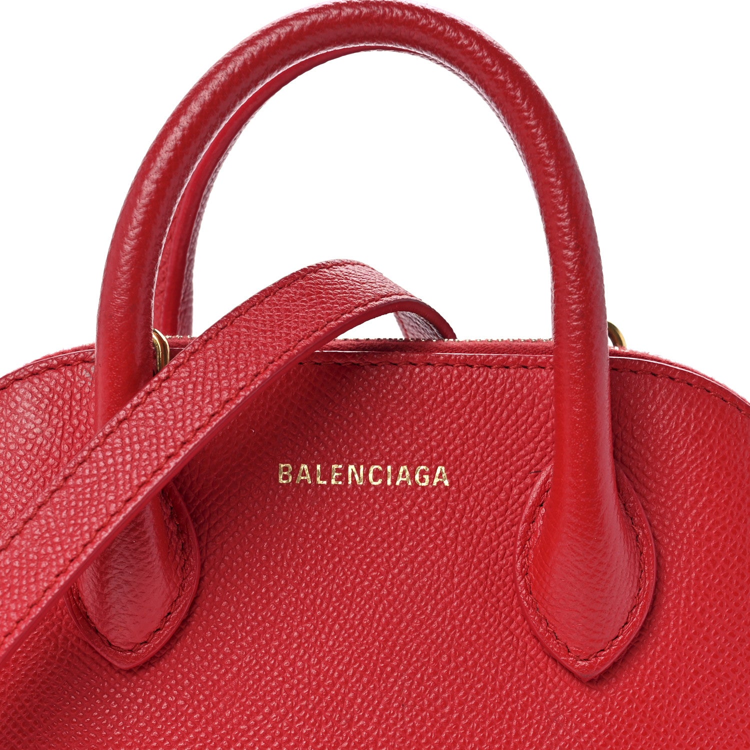 Balenciaga Signature Grained Calfskin Logo XXS Ville Top Handle Bag Rouge Coquelicot Black 7 of 25