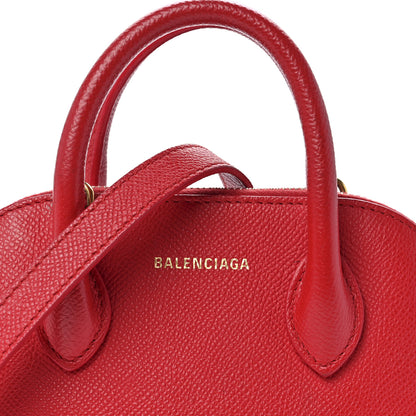 Balenciaga Signature Grained Calfskin Logo XXS Ville Top Handle Bag Rouge Coquelicot Black 7 of 25