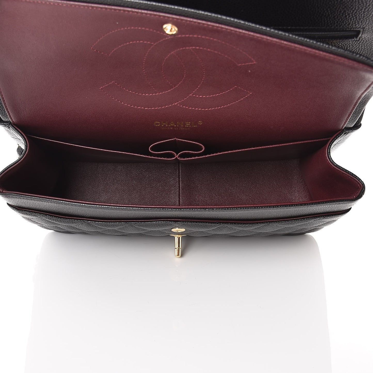 Caviar Quilted Jumbo Double Flap Black