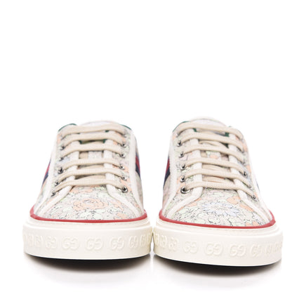 Gucci X LIBERTY OF LONDON Canvas Web Tracy Print Womens 1977 Tennis Sneakers 40 Mint Peach Mystic White 2 of 8