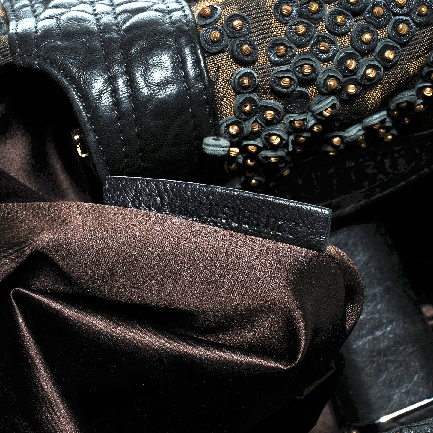 Nappa Zucca Studded Spy Tobacco