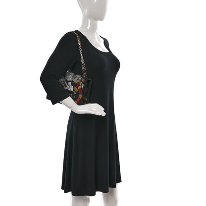 Christian Dior Canvas Embroidered Tarot J'Adior Chain Flap Bag Black Multicolor 2 of 8