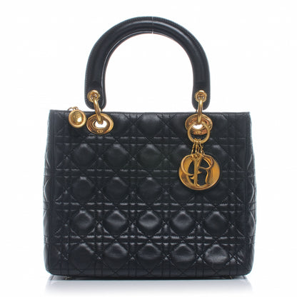 Christian Dior CHRISTIAN DIOR Lambskin Cannage Medium Lady Dior Black 1 of 7