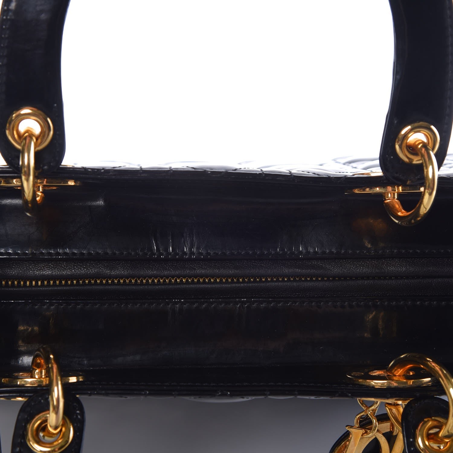 Christian Dior Glazed Calfskin Cannage Large Lady Dior Black 8 of 8