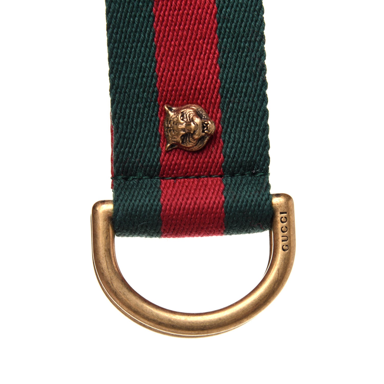 Gucci Web Feline D Ring Belt 90 36 Red Green 4 of 6