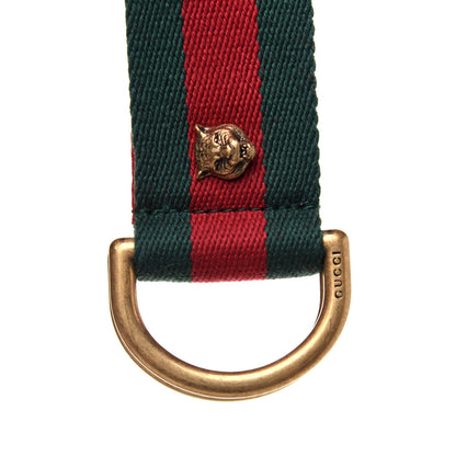 Gucci Web Feline D Ring Belt 90 36 Red Green 4 of 6