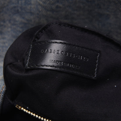Saint Laurent Denim Quilted Toy Loulou Puffer Monogram Chain Satchel Blue Cinnamon 8 of 10