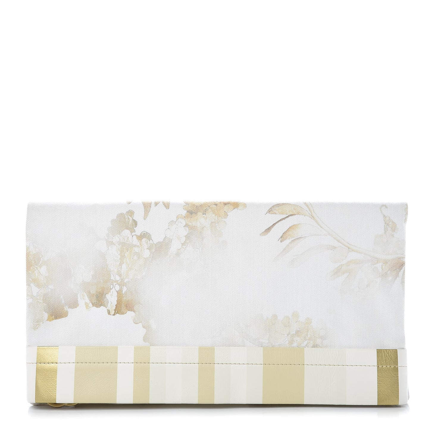 Canvas Floral Print Clutch White
