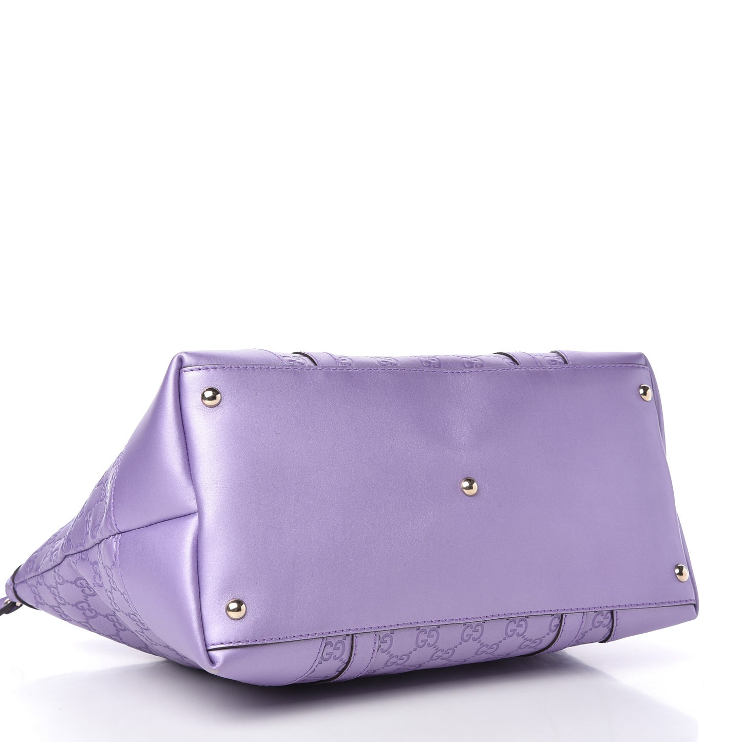 Metallic Guccissima Lovely Heart Tote Purple