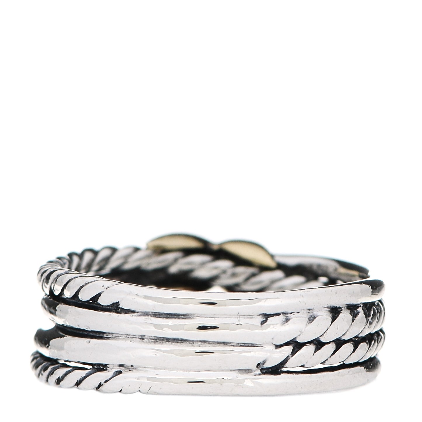 Sterling Silver 18K Yellow Gold 6mm X Crossover Ring 52 6