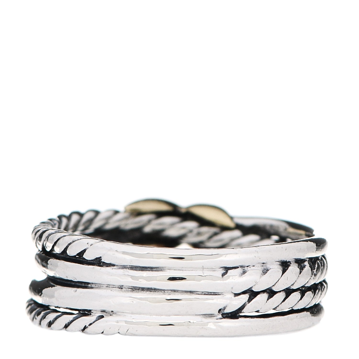 David Yurman Sterling Silver 18K Yellow Gold 6mm X Crossover Ring 52 6 3 of 5