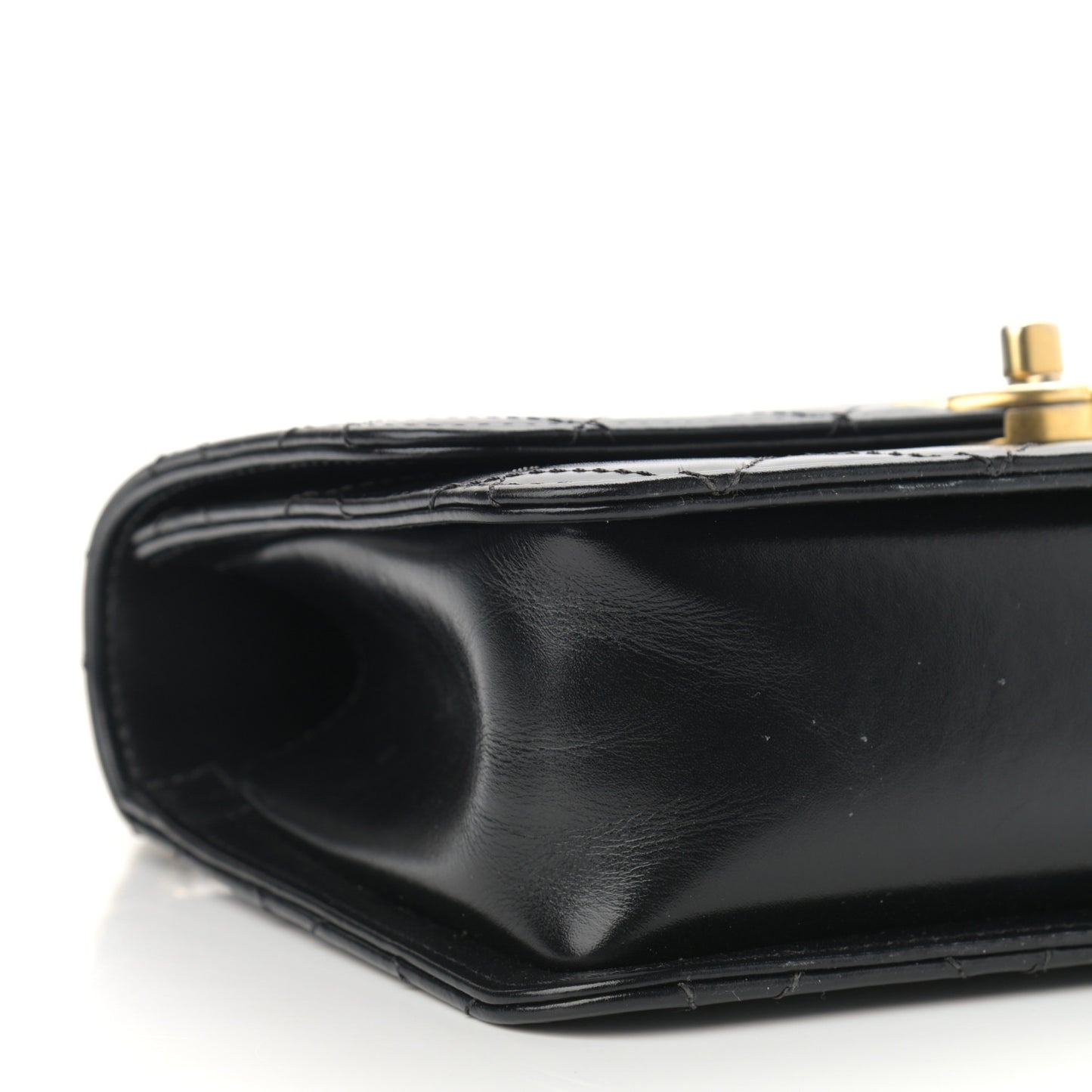 Calfskin Quilted Perfect Fit Flap Black