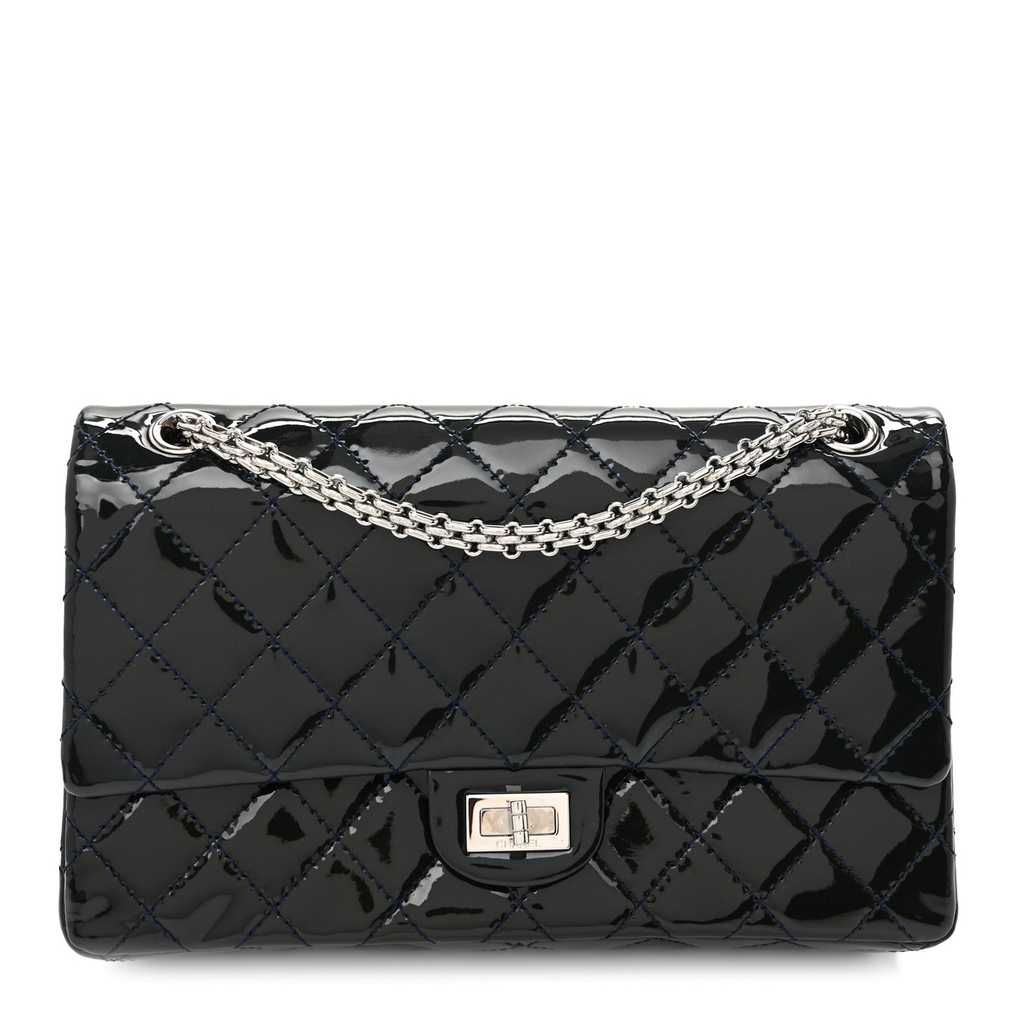 Patent Quilted 2.55 Reissue 226 Flap Blue