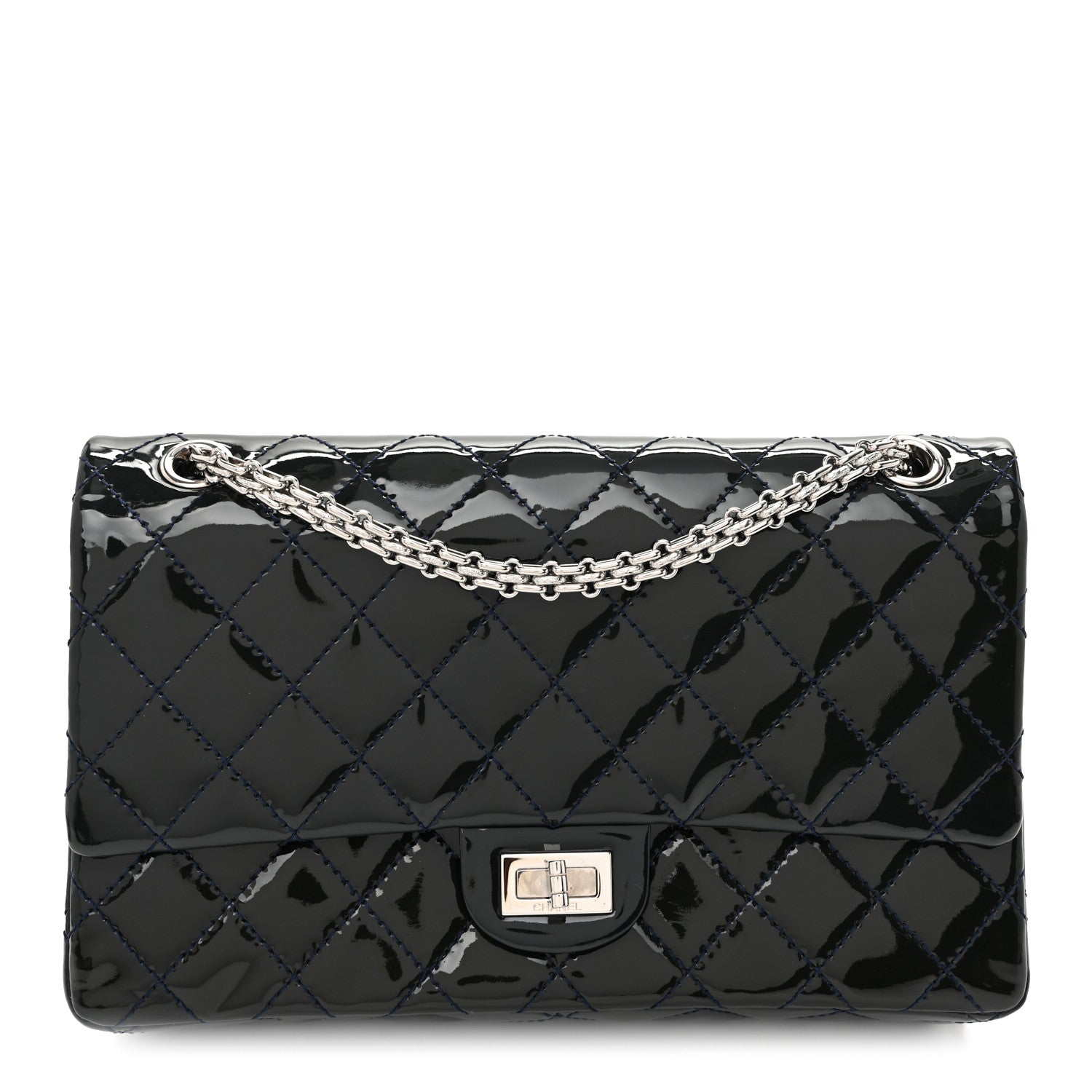 Chanel Patent Quilted 2.55 Reissue 226 Flap Blue 2 of 21