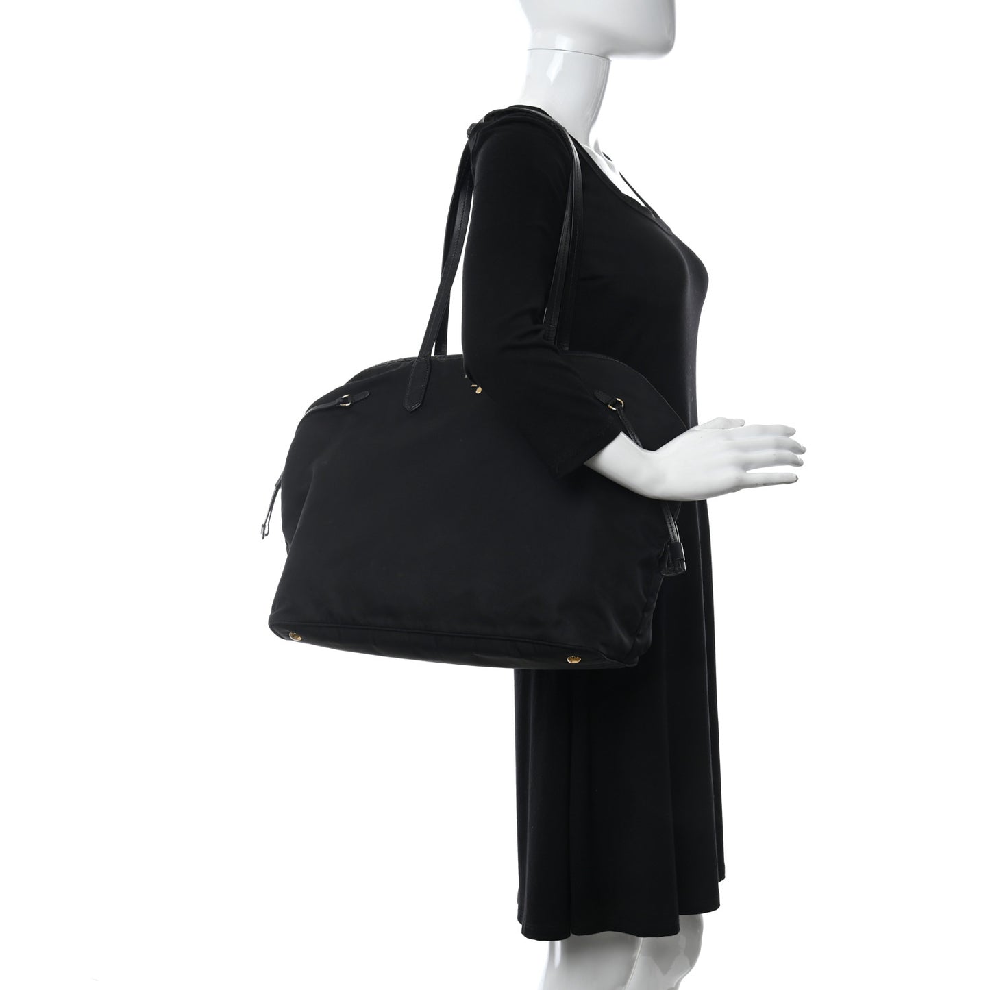 Tessuto Nylon Saffiano Tote Black