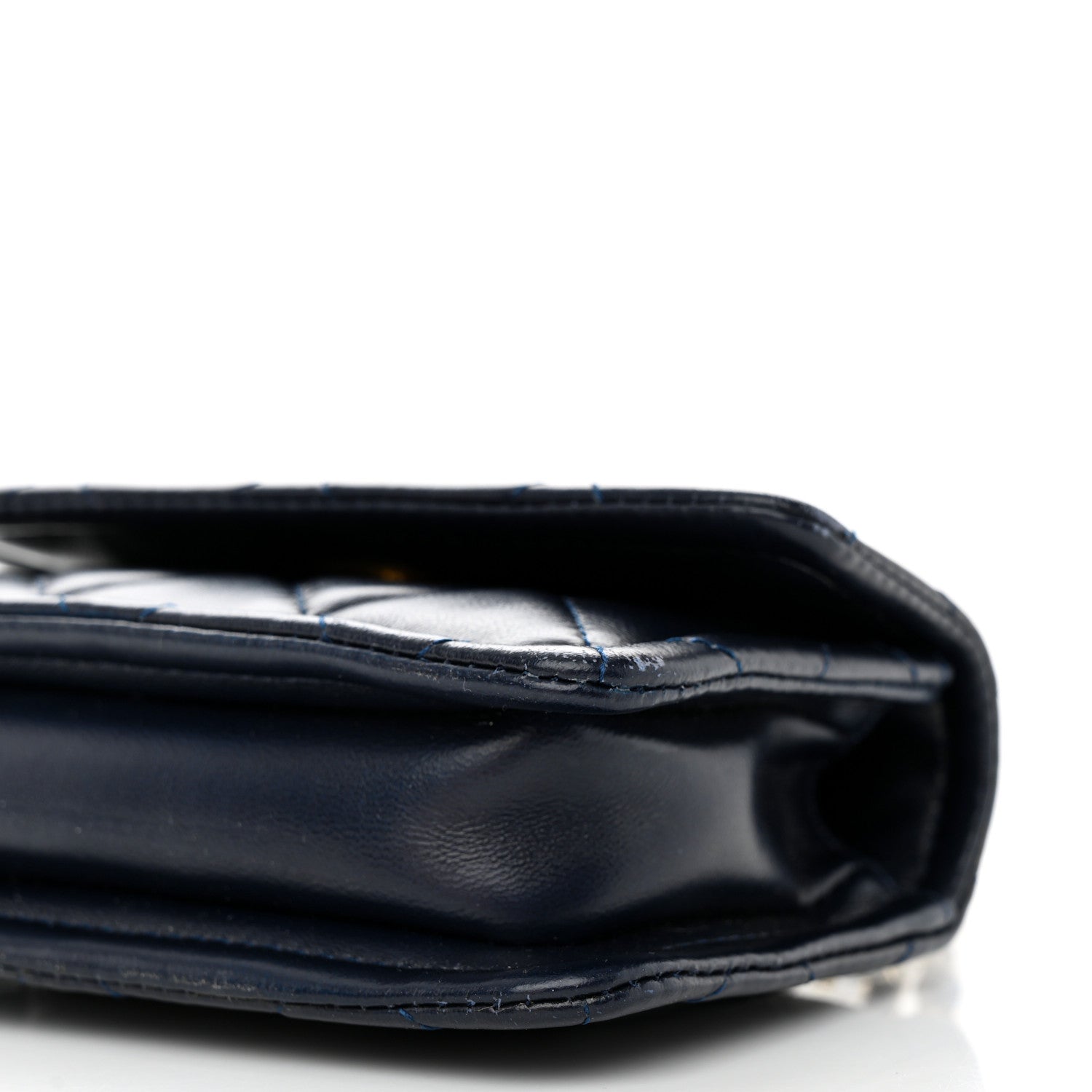 Chanel Shiny Lambskin Quilted Extra Mini Flap Navy Blue 10 of 10