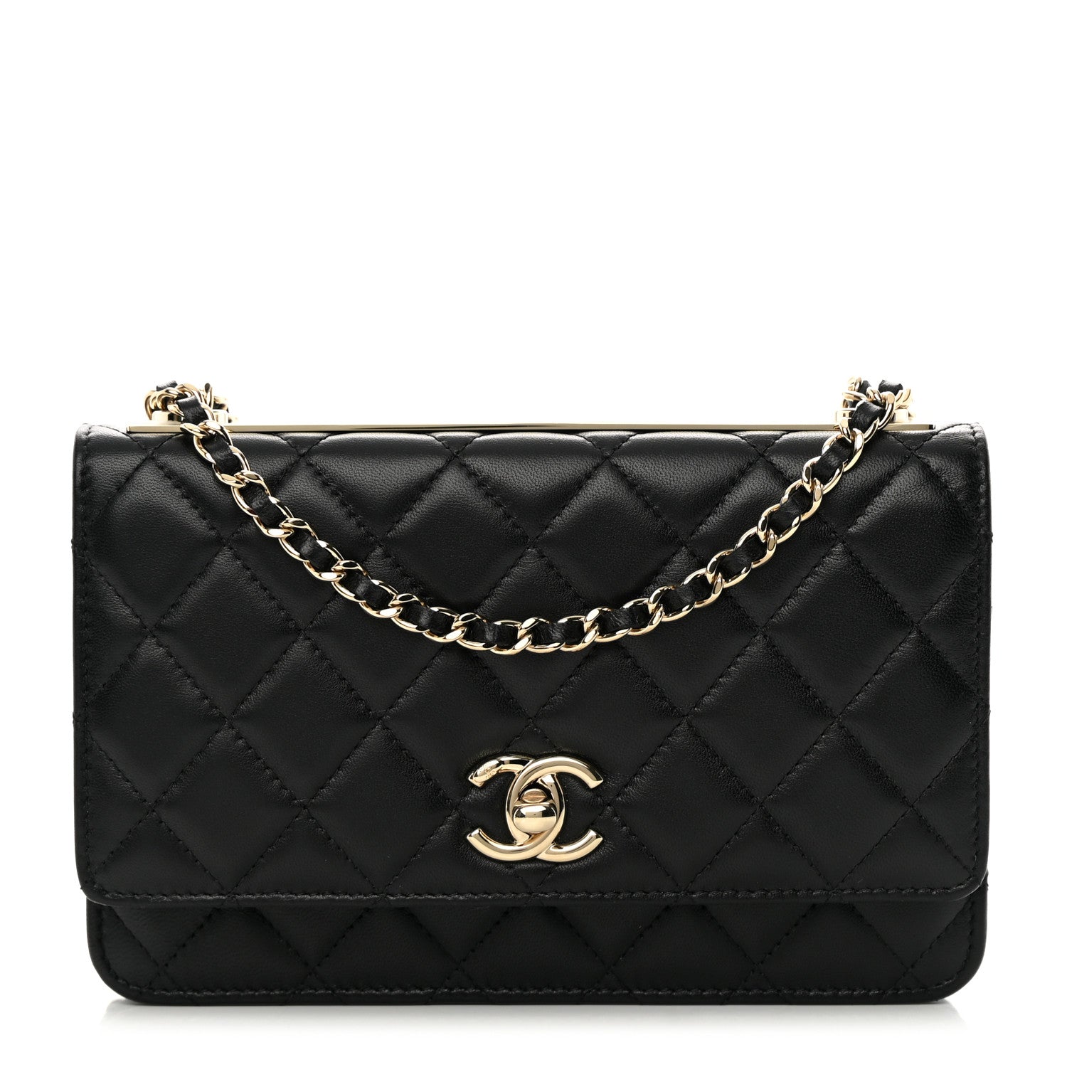 Chanel Lambskin Quilted Trendy CC Wallet On Chain WOC Black 1 of 14