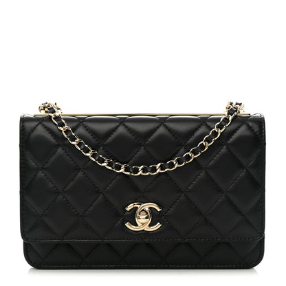 Chanel Lambskin Quilted Trendy CC Wallet On Chain WOC Black 1 of 14