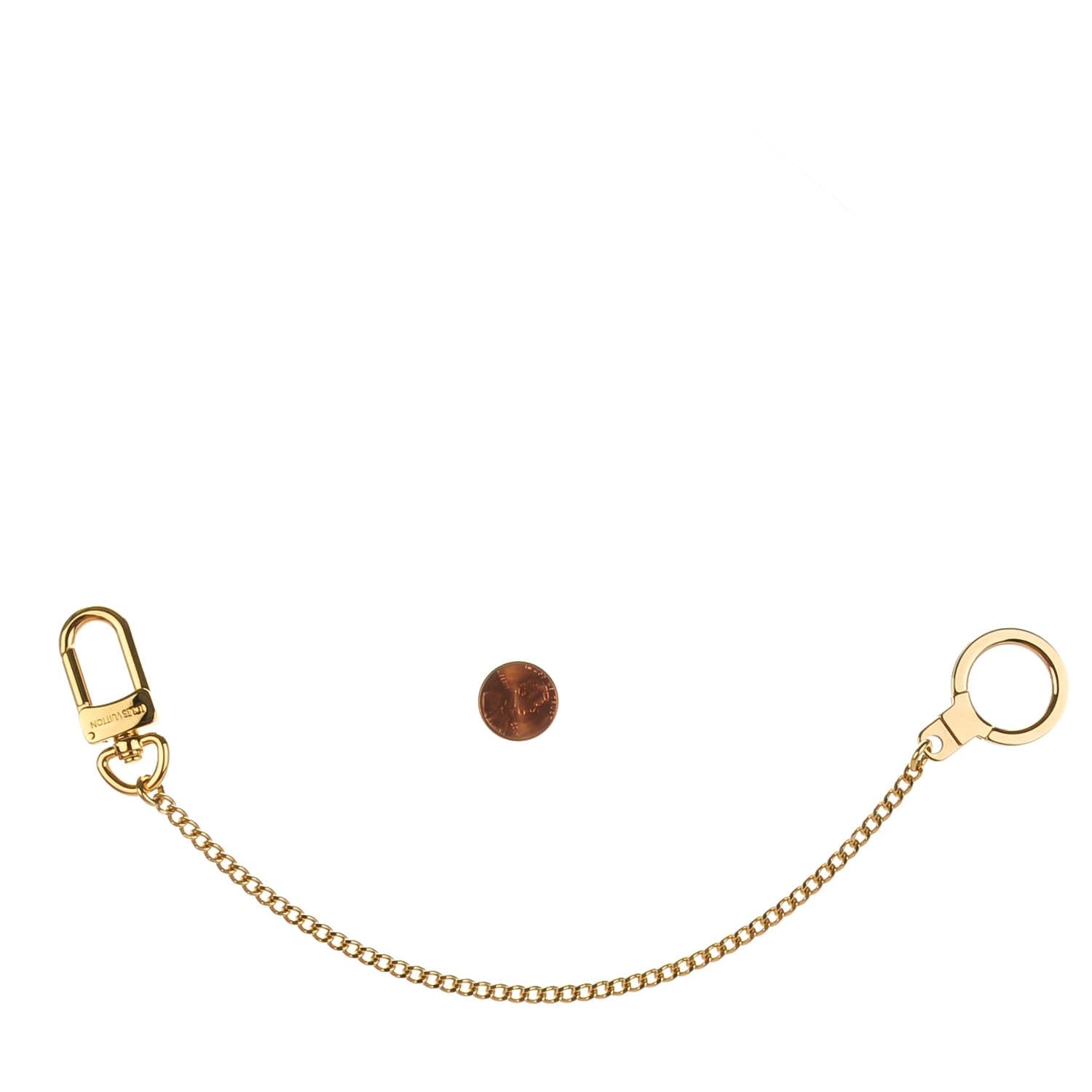 Louis Vuitton Metal Pochette Extender Key Ring Chain Gold 2 of 5