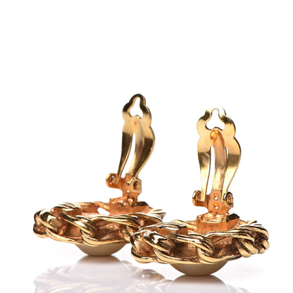 Chanel Pearl Clip On Earrings Gold 3 of 4