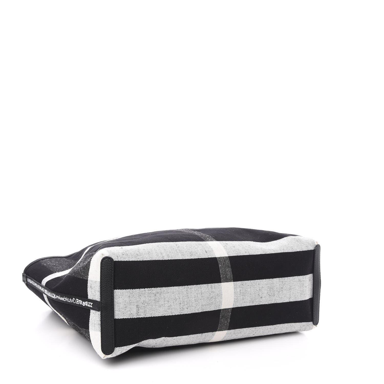 Burberry Coated Canvas Mega Check Medium Doodle Tote Black White 7 of 12
