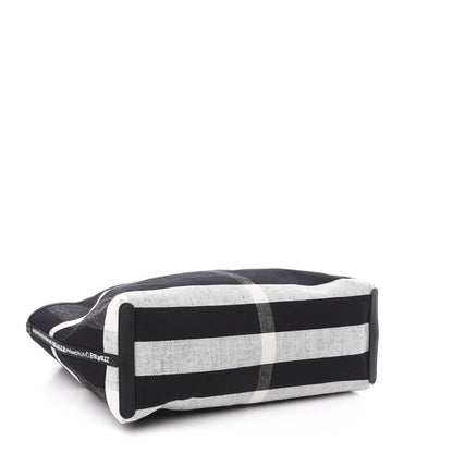 Burberry Coated Canvas Mega Check Medium Doodle Tote Black White 7 of 12