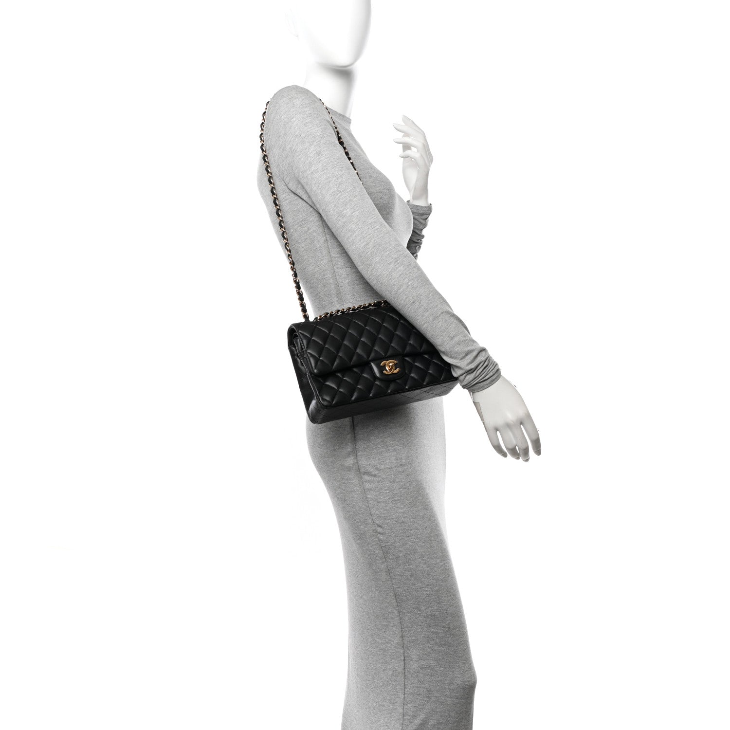 Chanel Lambskin Quilted Medium Double Flap Black 2 of 14