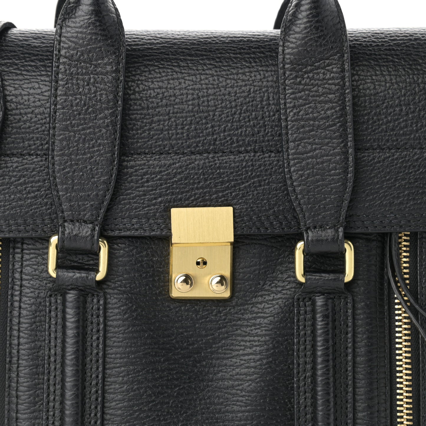 Textured Calfskin Medium Pashli Satchel Black
