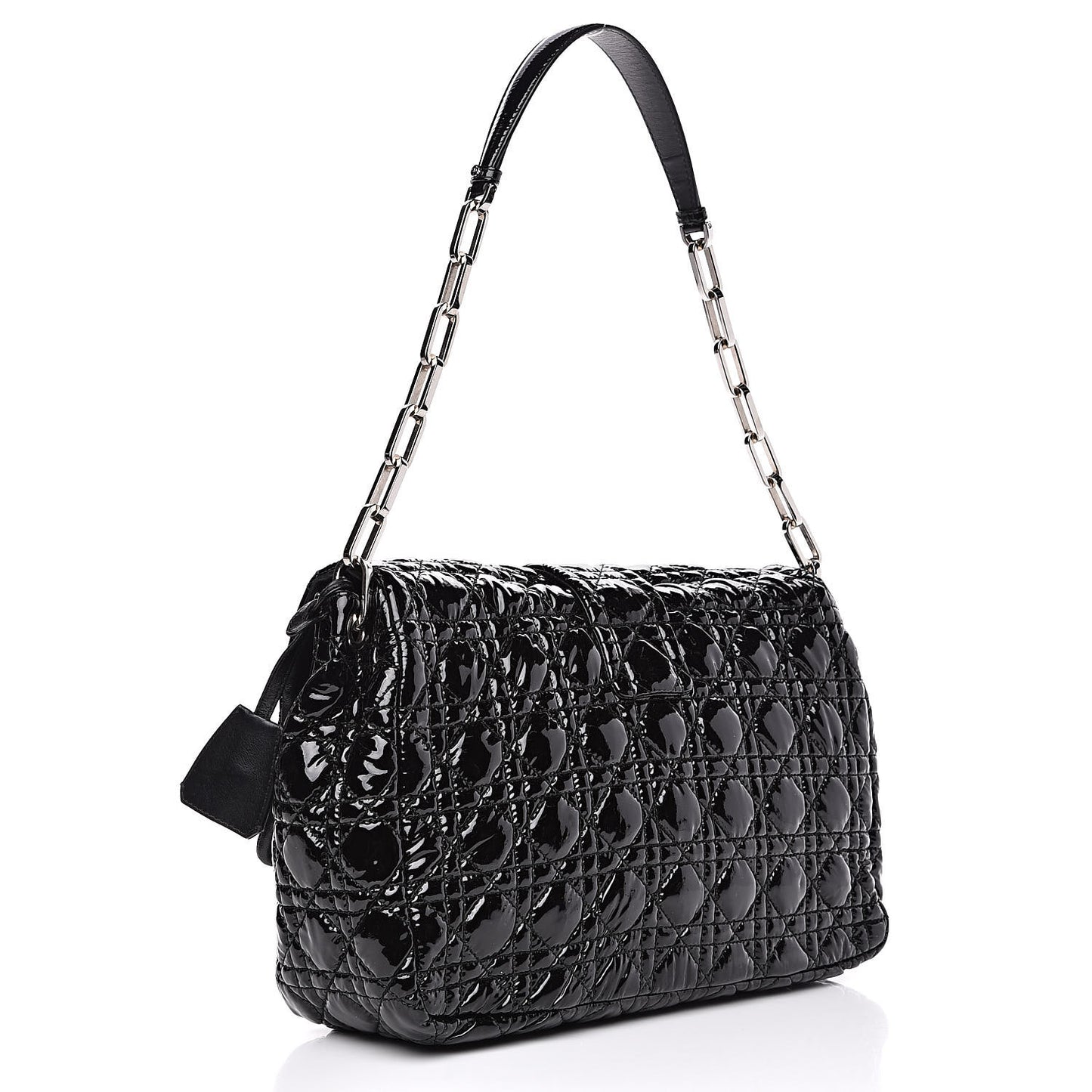Patent Cannage Large New Lock Flap Bag Black