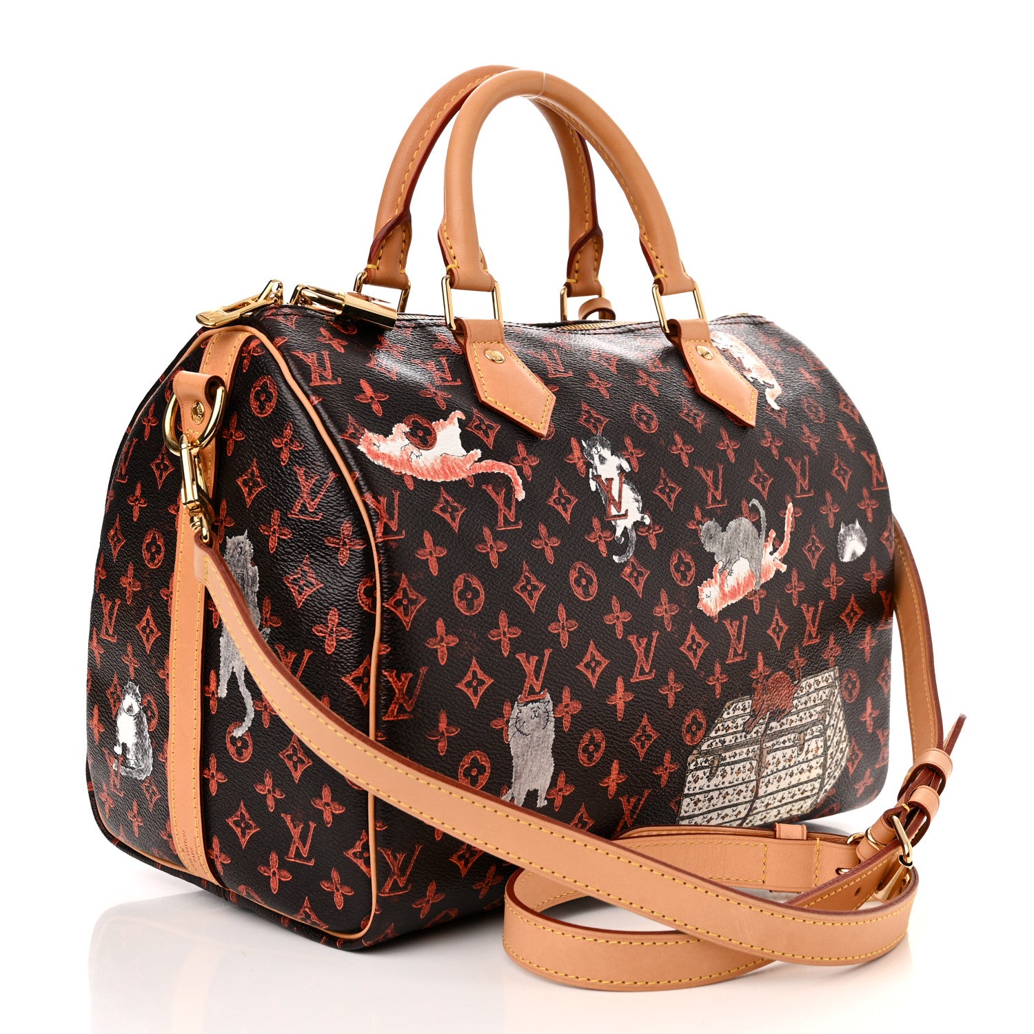 Louis Vuitton Catogram Speedy Bandouliere 30 Marron 3 of 10