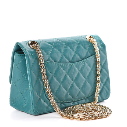 Chanel Aged Calfskin Quilted 2.55 Reissue Mini Flap Green 3 of 10