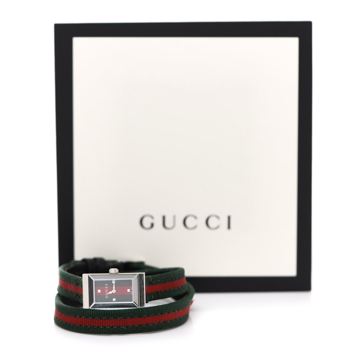 Stainless Steel Nylon 14mm Web G-Frame Double Wrap Quartz Watch Green