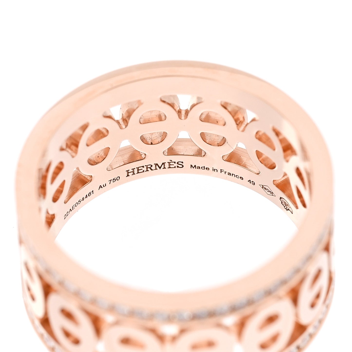 18K Rose Gold Diamond Chaine D'Ancre Divine Ring 49 4.75