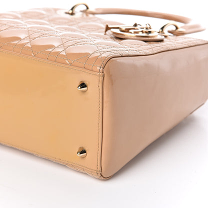 Christian Dior Patent Cannage Medium Lady Dior Beige 9 of 13
