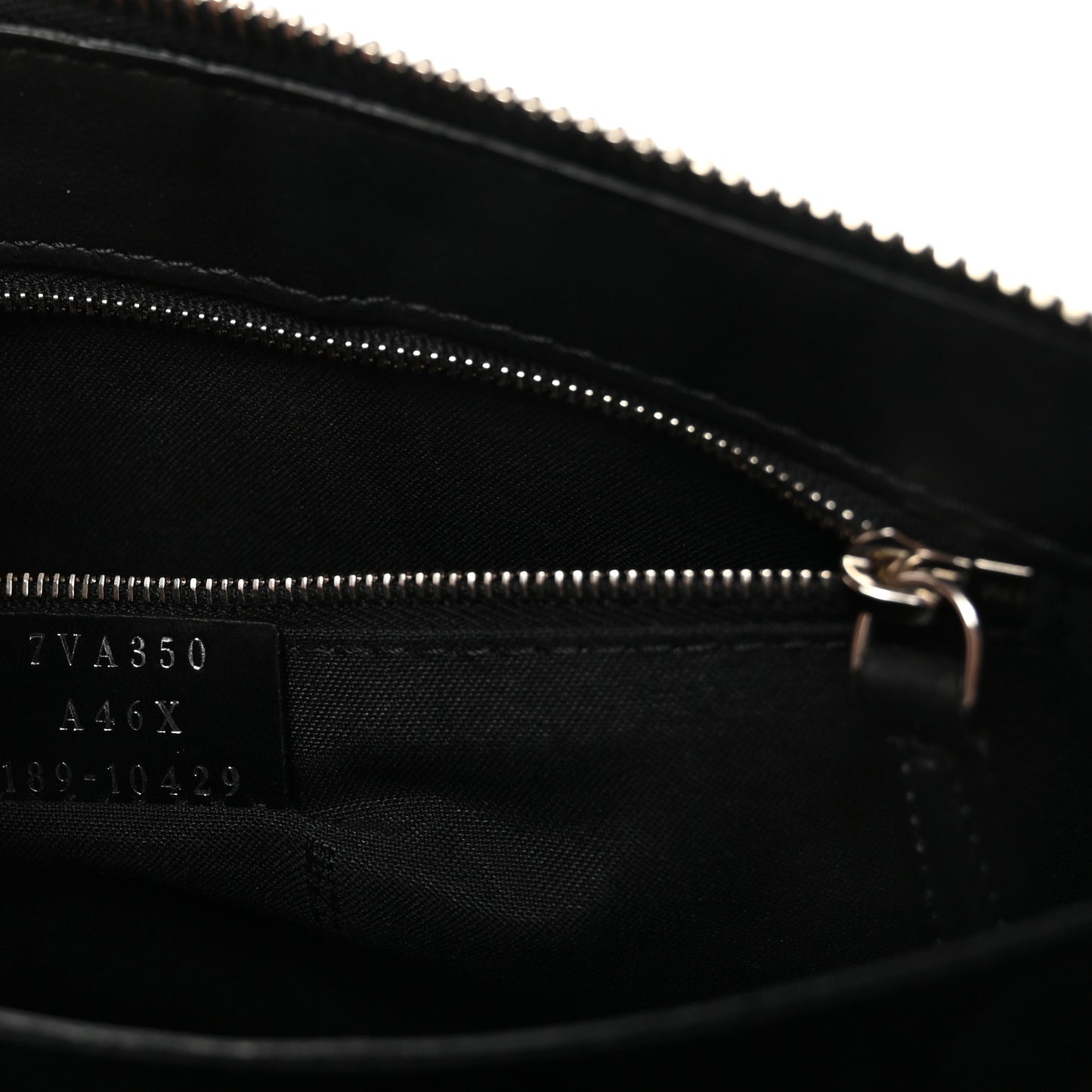 Vitello Grace FF 1974 Embossed Slim Clutch Maya Black