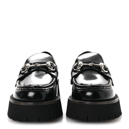 Gucci Cordovan Lux Womens Horsebit 45mm Platform Loafers 37.5 Black 3 of 12