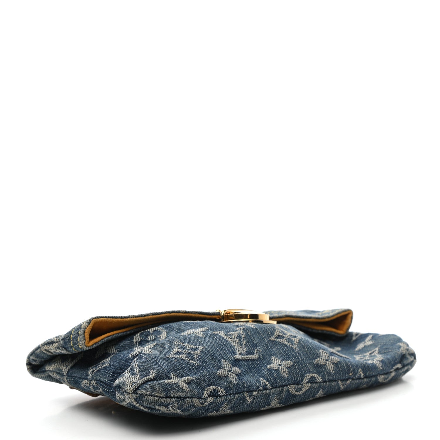 Louis Vuitton Monogram Denim Pochette Plat Clutch Blue 4 of 11