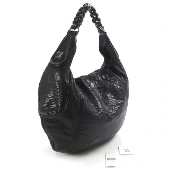 Leather Eclipse Hobo Black
