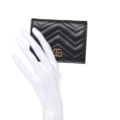 Gucci Calfskin Matelasse GG Marmont Card Case Wallet Black 2 of 8