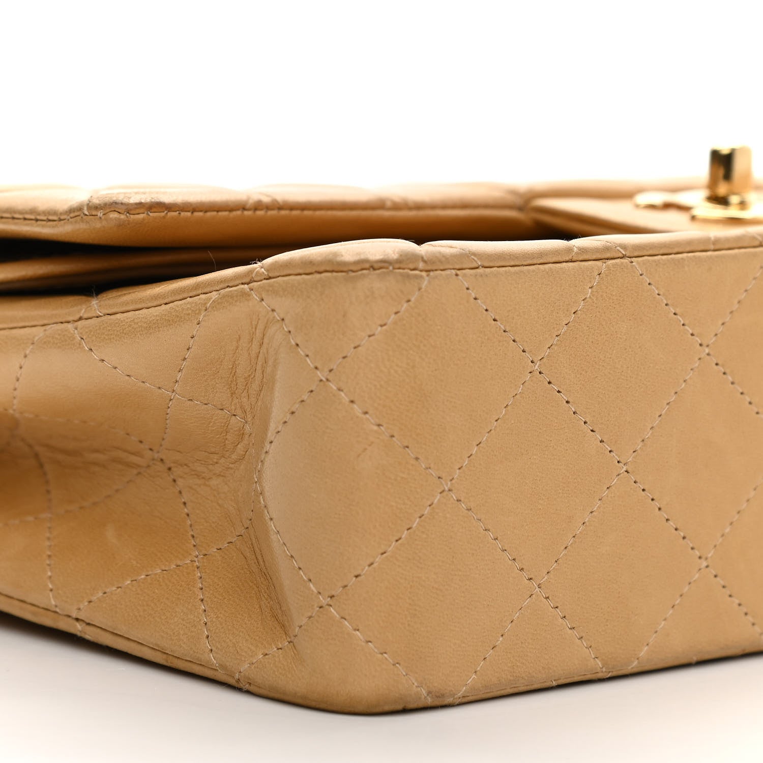 Chanel Lambskin Quilted Medium Double Flap Beige 8 of 15