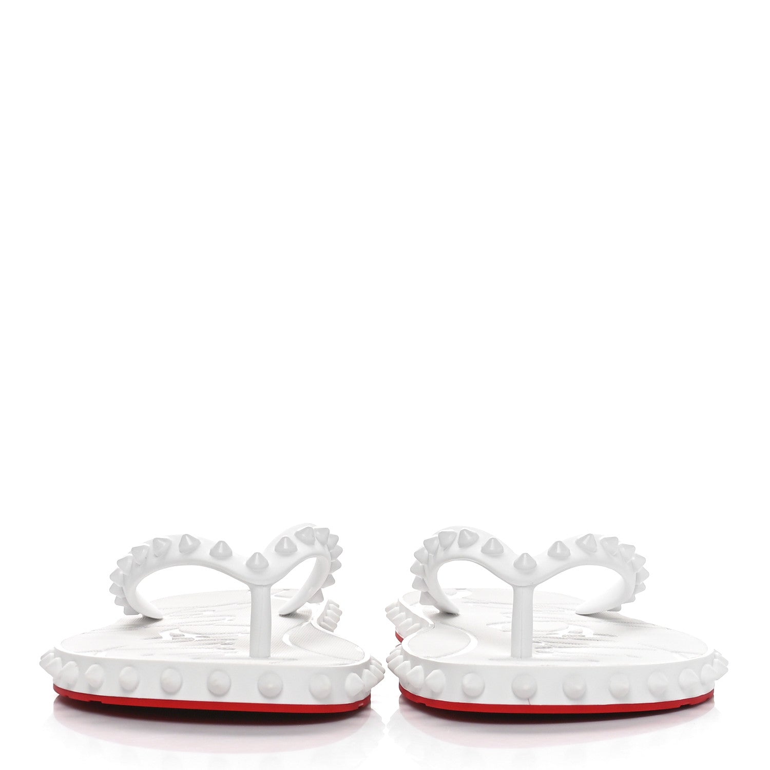 Christian Louboutin Rubber Spike Super Loubi Donna Flip Flop 39 White 3 of 14