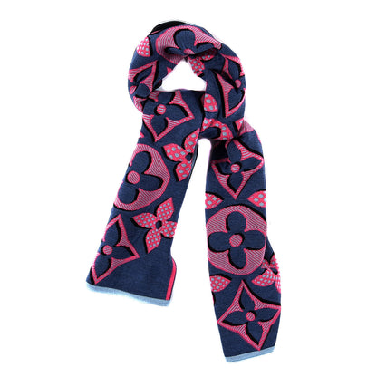 Louis Vuitton Wool Giant Pop Monogram Scarf Black Multicolor 1 of 3