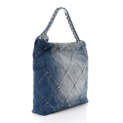 Chanel Denim Quilted Chanel 22 Blue 4 of 12
